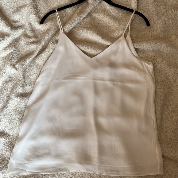 EUC H&M classic semi sheer plunge v neck blouse - Picture 3 of 4